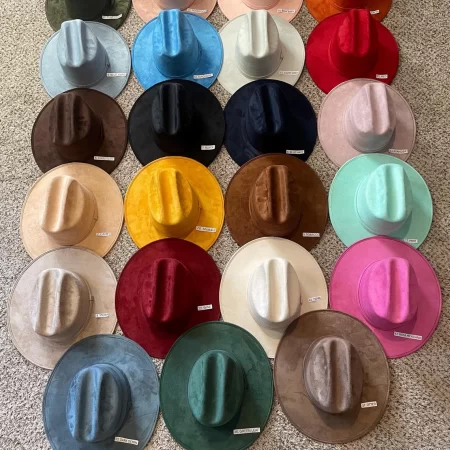 Mexican hat. TORO FEDORA model. Large size. Flat-brimmed hat. Vegan suede hats