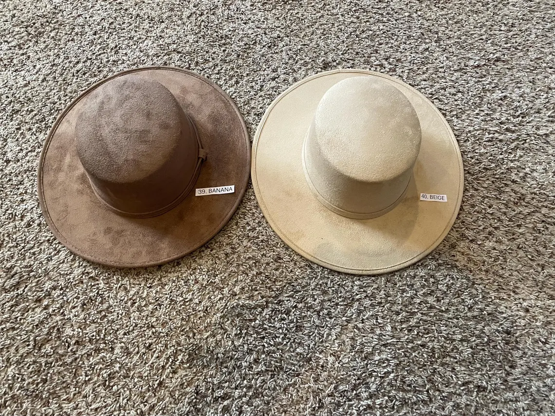 Mexican Hat. Cordobés Style. Size XL Flat brim hat. Vegan suede hat. - Image 6