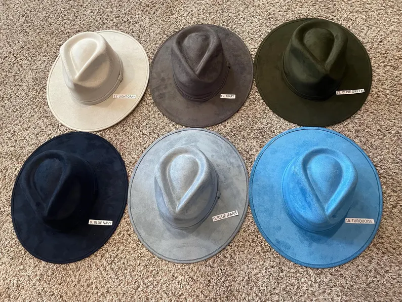 Mexican hat. NODAL Size MEDIUM. Flat brim hat. Vegan suede hat - Image 4