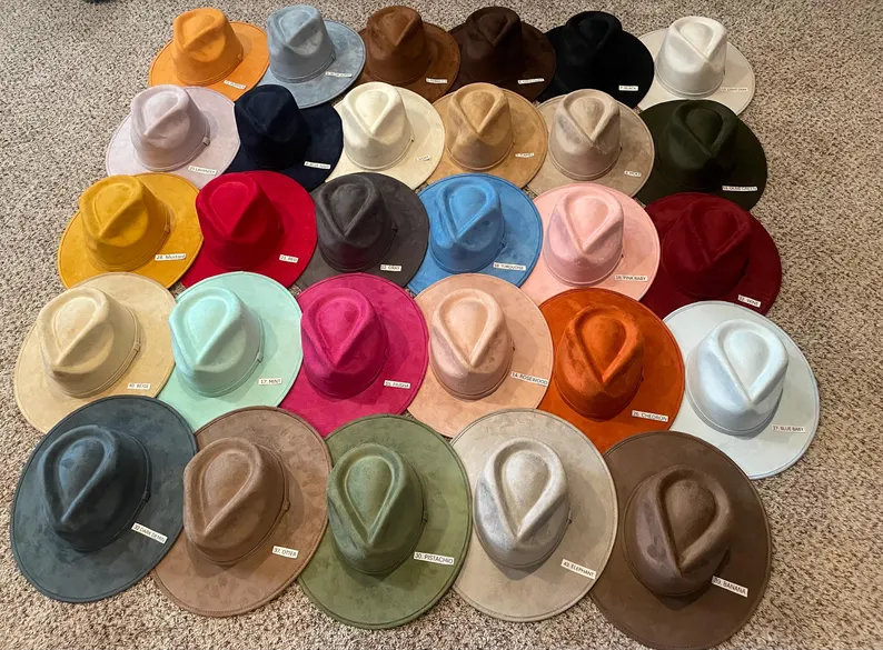 Mexican hat. NODAL Size MEDIUM. Flat brim hat. Vegan suede hat