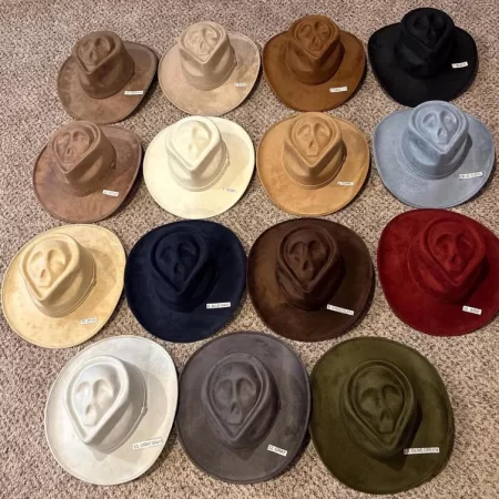 Mexican hat. SKULL model. Large size.  Vegan suede hats (Copy)